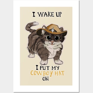 Cowboy cat Posters and Art